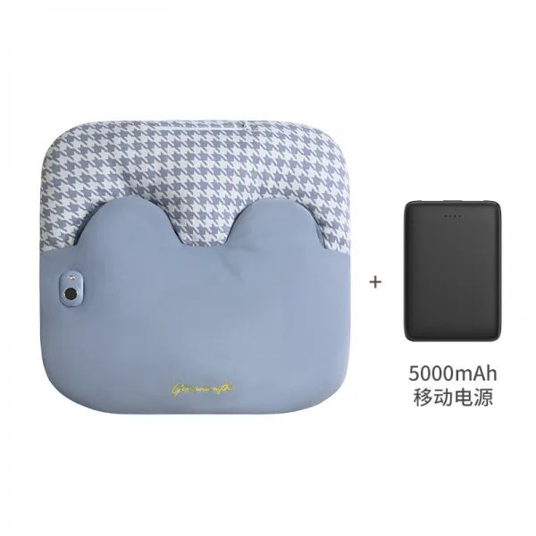 가정용 보온 usb 가열 보온 신발 사무실 난방기 발열 보온 발판 포근하다, 연한 블루+보조배터리