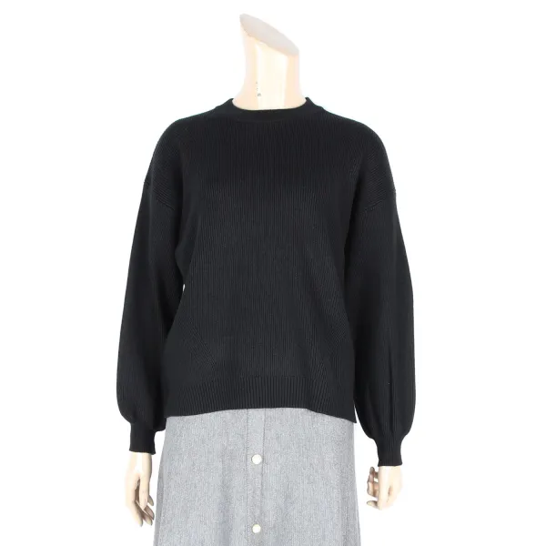 레노마레이디 간절기 신상 70%세일 여성스러운 루즈핏 블랙컬러 니트 라운드 티셔츠cy16kp600