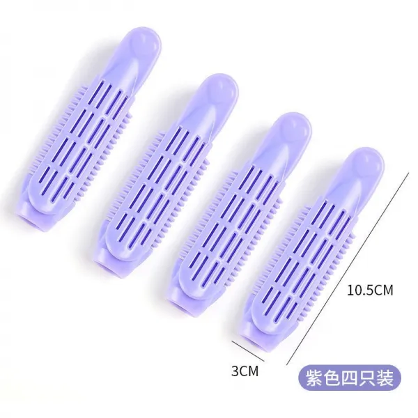 애니몰즈001 단발 내부 단추 처리함 신기 머리뿌리 겹 내추럴 머리카락 몽둥이질을 드라이 사용 정형 매트, 자색 4개입