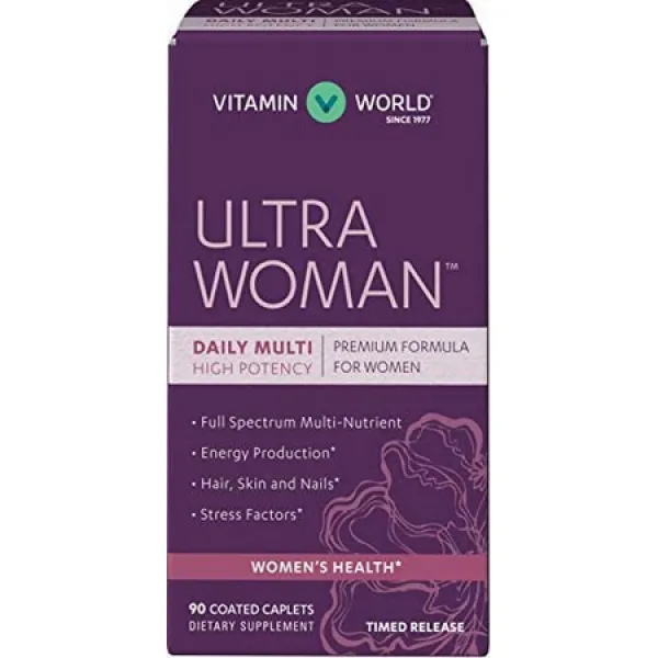 Vitamin World 비타민 월드 일일 종합 비타민 90 caplets 높은 잠재력2c 완전 생산량2c 에너지 생산량2c, 상세 설명 참조0, 상세 설명 참조0