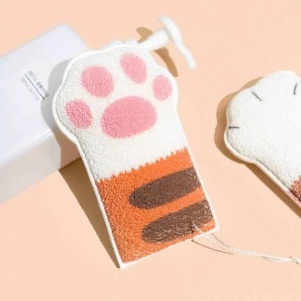 NIF377994스폰지 샤워 바디 솜방망이 타올 고양이 목욕, 치즈