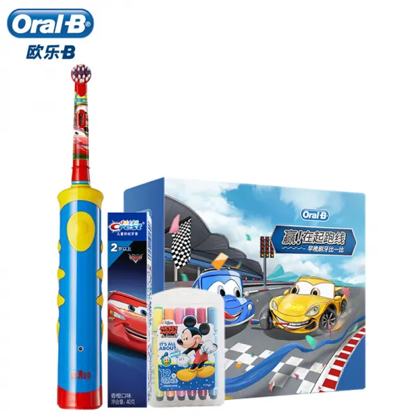 Orb (Oralb) 전동칫솔아동 전동칫솔세트 D10 kid 자동차총동원금 (아동치약 + 수성펜이 포함) (3세 이상 적용), 상세페이지 참조
