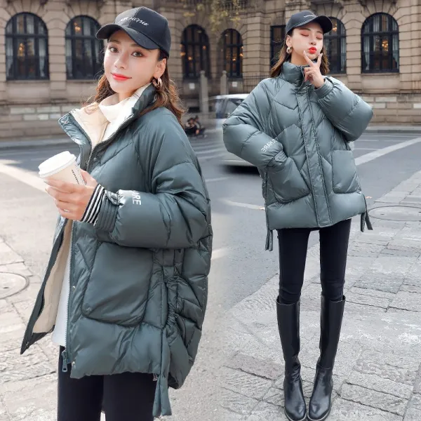초록무역 겨울신상 심플 데일리룩 솔리드 숏패딩