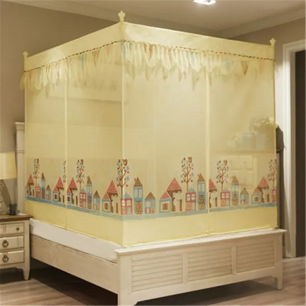 뉴타임즈 여름 침대 사각모기장 원터치 원형 모기장 텐트 방충망 거실 A2 52 옐로우