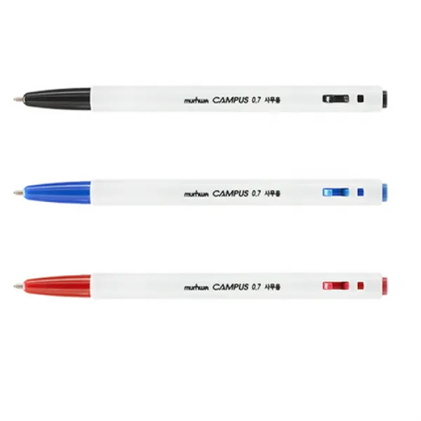 문화 캠퍼스볼펜 12자루 1타 0.7mm 검정 파랑 빨강 당일발송 내일도착(15시주문분까지 공휴일 주말제외), 검정 12자루