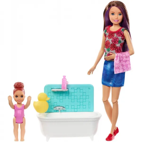 바비 선장 베이비 시터 Inc. Bathtime Playset 갈색 머리, 단일상품
