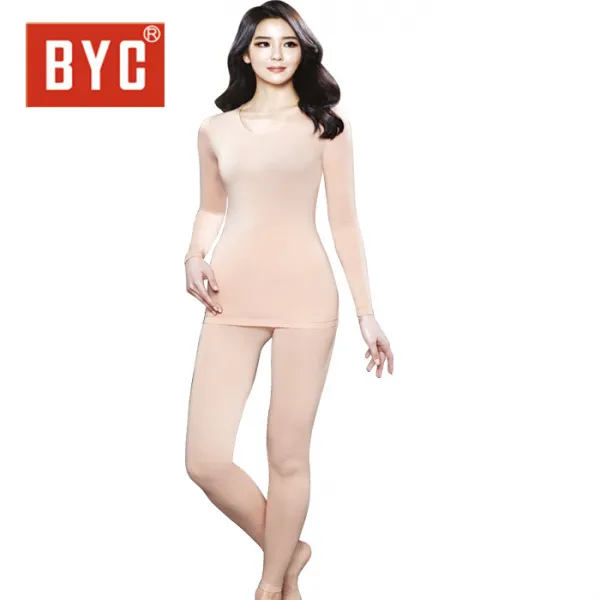 BYC 여성 보디히트 발열내의 U넥 상하의 Q0395 스킨