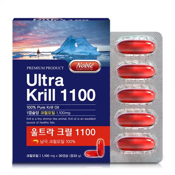 노블 울트라 크릴 1100 남국 오일 크릴새우 아스타잔틴 인지질 오메가3 30캡슐 1100mg