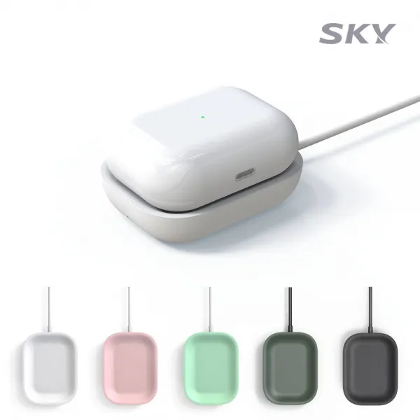 스카이 필 W1 무선이어폰 에어팟 무선충전기 SKY-W1, 민트그린, 1개