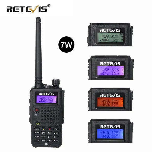 리테비스 RT5 워키토키 7W 128CH VHF UHF 듀얼밴드 VOX FM라디오스캐너 아마추어무선국통신기 송수신기 암 송수신기 hf 송수신기5, 02 Black