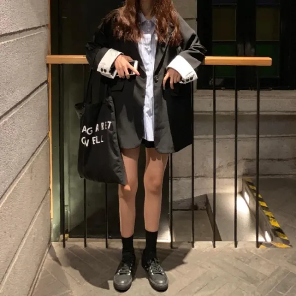 Kirahosi 여성 미디롱 박시 자켓 춘추 간절기 캐주얼 오피스룩 아우터 97호+ 덧신 증정 B2b9z68