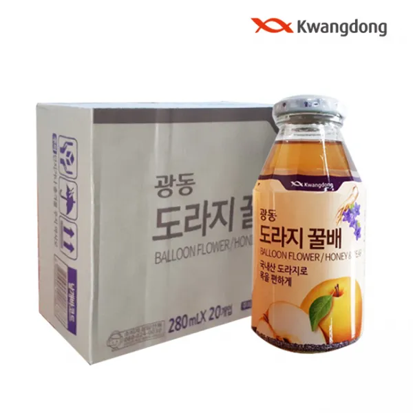광동 도라지 꿀배 280ml X20 도라지와 배 20병