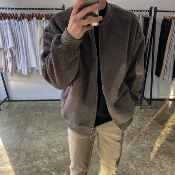 남성뽀글이자켓 어깨깡패 양털덤블 블루종점퍼