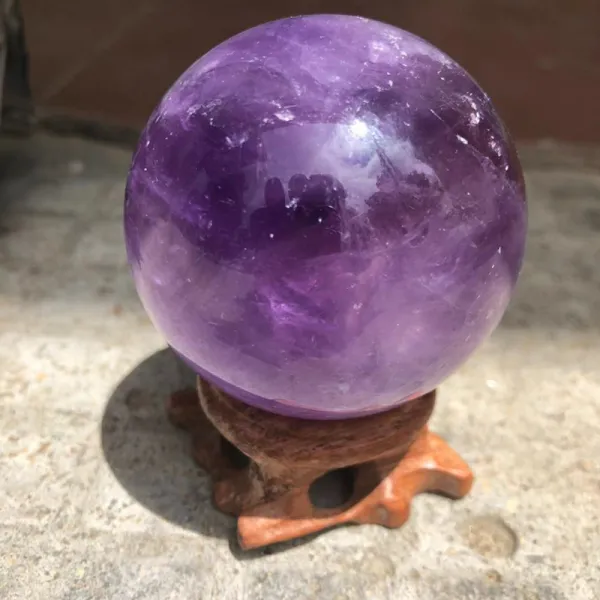 자수정구 복숭아꽃 응접실 집게 공은 천연 수정 공예품 455cm