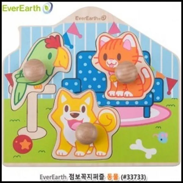OT 완구 점보꼭지퍼즐 동물 키즈 장난감 에버어쓰(EverEarth) 보드게임 어린이, OWTD 1