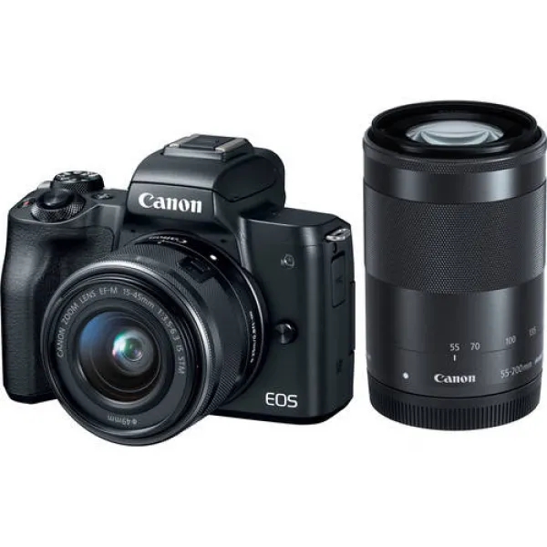 Canon EOS M50 Mirrorless Digital Camera with 15-45mm and 55-200mm Lens, 상세내용참조