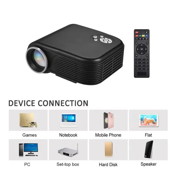 휴대용 LED 소형 영사기 1080P는 AV / VGA / USB / TF / HD 입력 멀티미디어 영상 영사기를 가진 30-100 인, 한개옵션