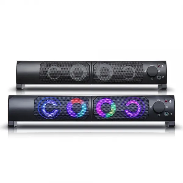 플레오맥스 2채널 LED 스피커 사운드바 RGBK100