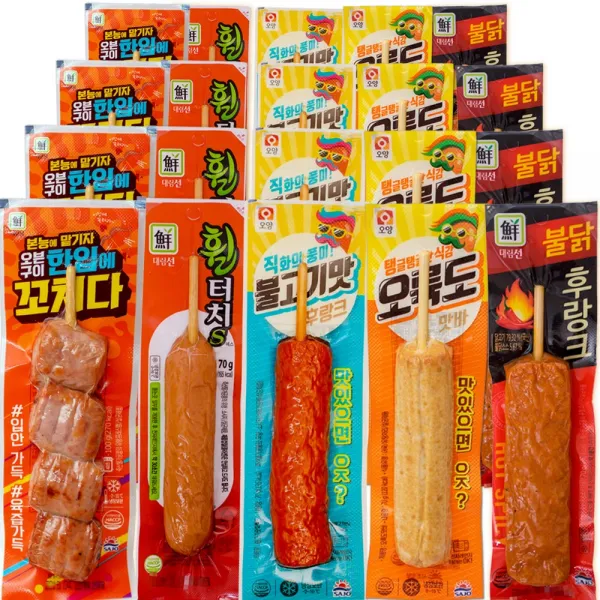 사조 불고기4+어묵바4+휠터치4+불닭4+꼬치다4 인기 핫바 세트, 70g, 20개
