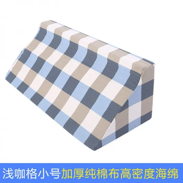 반신 불수함 용품 케어 환자 몸을 뒤척이다 삼각 눕다 침대 쿠션 옆 보디 베개, 본상품, 두꺼운 순면 코튼 체크 50 *25