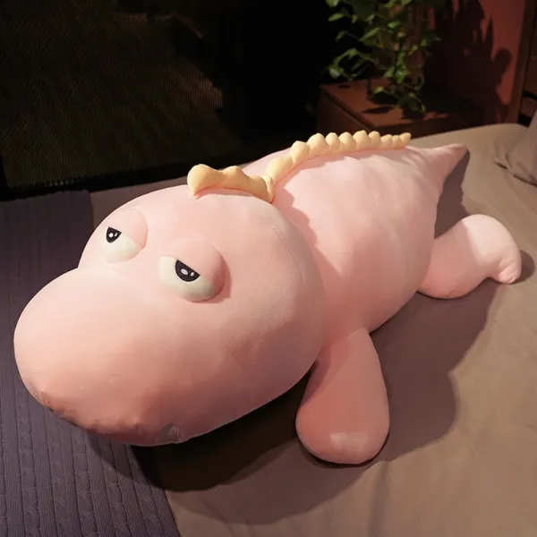 귀여운 공룡 다양한 색상 대형 안고자는 받필로우 인형, 핑크 공룡 + 80cm
