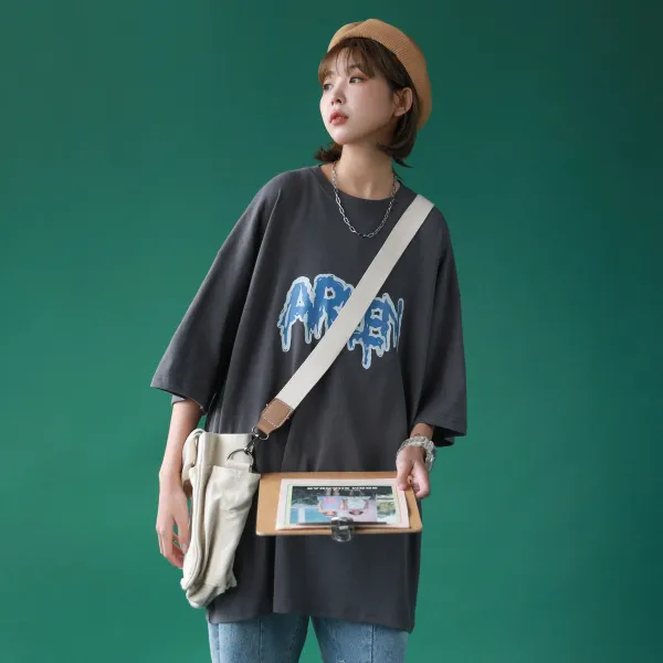 그린 반들 보이핏 볼륨 디자인 감호 여름철 와이드 루즈핏 상의반팔