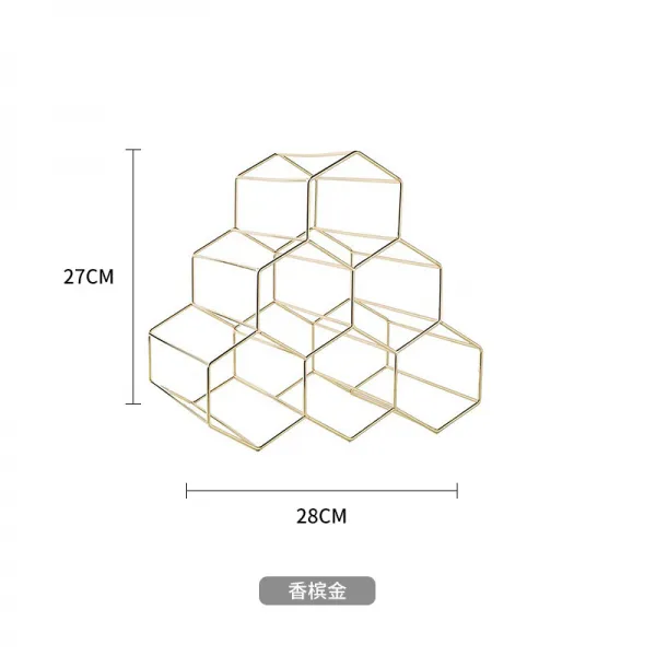 실용적인 골드 철예 레드 술걸이 거실 크리에이티브 술장 진열대 벌집 바 인테리어 소품