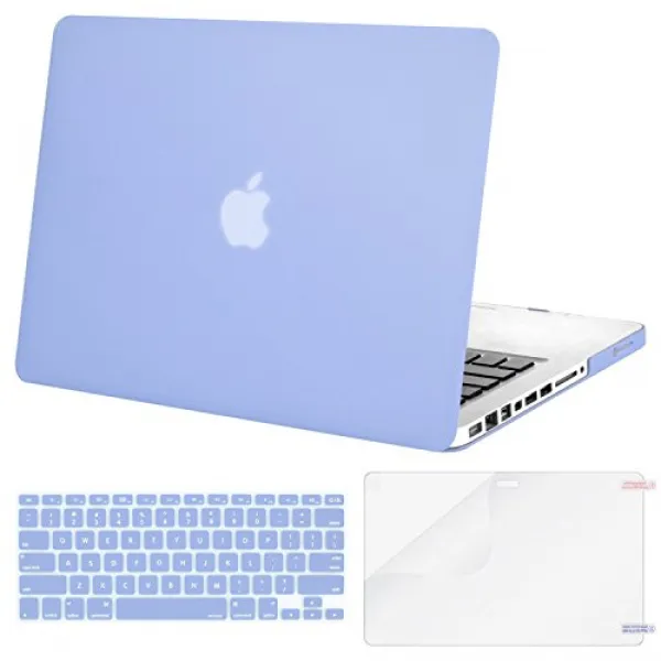 [해외직구]MOSISO Plastic Hard Shell 케이스 및 키보드 커버 및 화면 보호기 구버전 MacBook Pro 13 인치, Serenity Blue