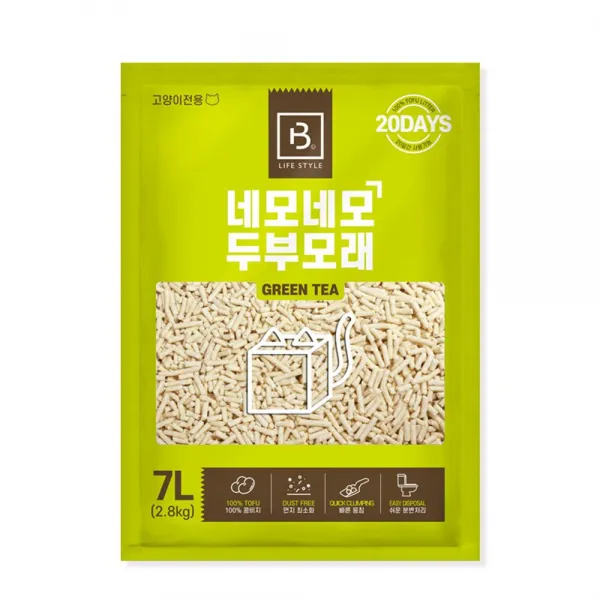 반려동물두부모래 녹차향 7L 냥이 프리미엄 숏헤어 똥, 1개, 기본값, 기본값