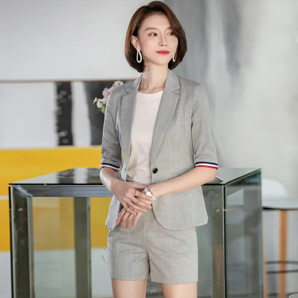위파인더 오피스룩 슈트 슬립 봄여름 패션 슬림 쁘띠 슈트 여사장 작업복 여