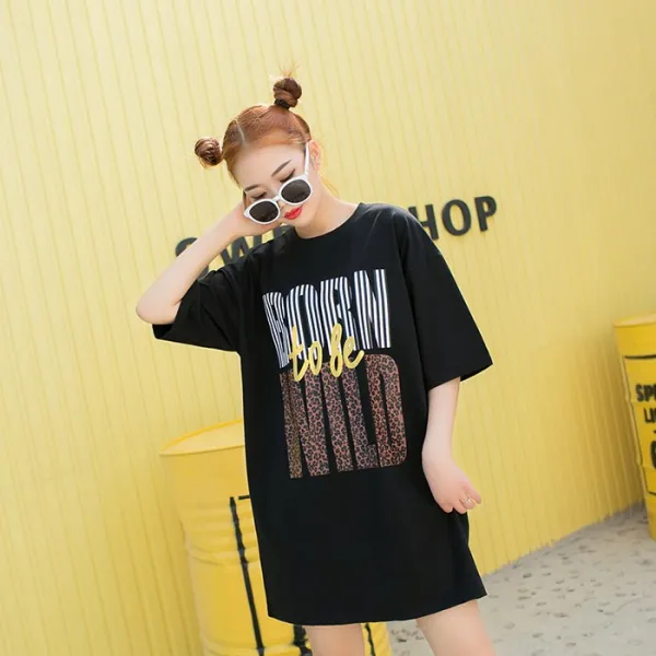 블랙바바 여성 라운드넥 롱 티셔츠A19052301
