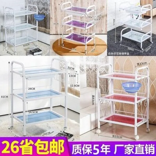 제이에프코퍼레이션 카트 서랍 대야 걸이 거치대 마당 레터링네일아트 놓다 도구 강화유리 삼층 있음 정부측 표기함 33x52x81cm 초코스낵 토너다 꽃무늬이 타입 대분