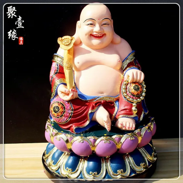 미소짓는 배불뚝이 미륵불 불상, 12 인치