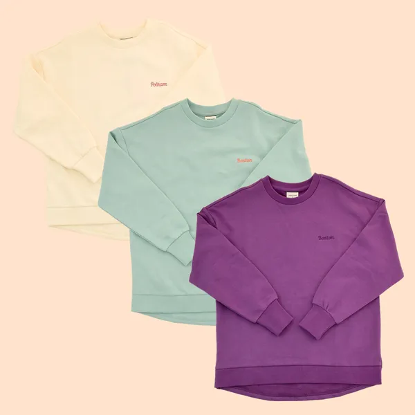  폴햄키즈 그래픽 오버핏 후리스 맨투맨 Pkz4tr2010