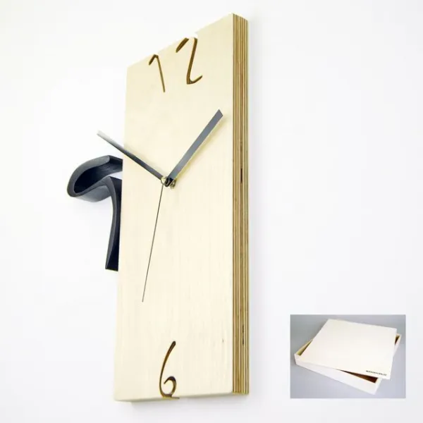 벽 시계 무소음 엔틱 카페 오피스 분위기 인테리어 벽시계 + HorlogeD7B, Horloge- 원목 벽시계