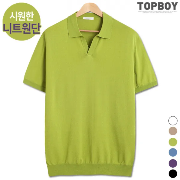 탑보이 남성용 카라니트 반팔티 JL067