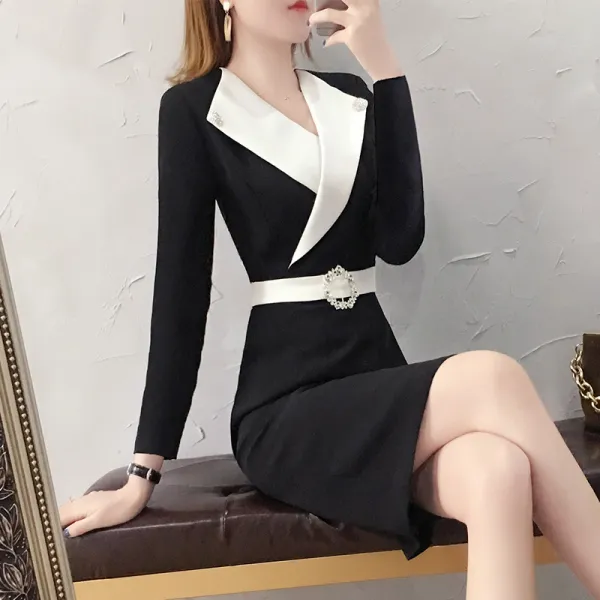 모리아 긴팔 오피스룩 봄 가을 원피스 Aw