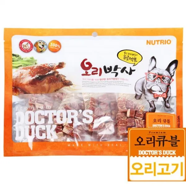 반려견 간식 오리 큐블 육포(300g)x2 위생적 본능충족 안심 퍼피, 1개