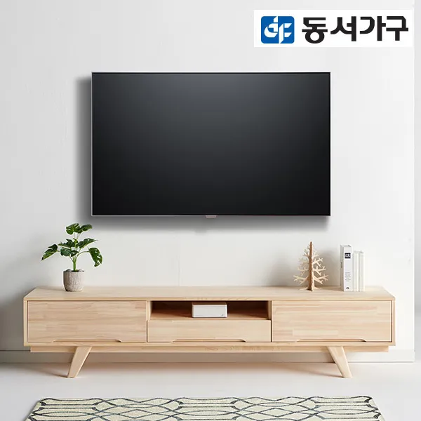 동서가구 와플1800 편백원목 거실장 DF640911, 내추럴