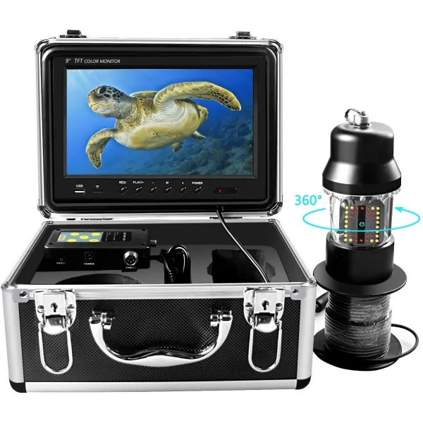 수중 얼음 낚시 카메라 360°. 회전 견해 방수 비디오 카메라 그리고 조절 38 Leds 9 인치 720p Hd Lcd 모니터 로 Dvr 물고기 탐지기 를 Ice Lake 20m