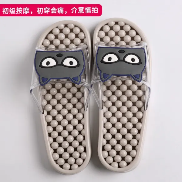 배 희다 누수 방수 욕실 슬리퍼 남녀 커플 사랑스럽다 만화 여름 거주 마사지 샤워실 용품 회색 늑대 M 사이즈 (38-40사이즈), 상세페이지 참조