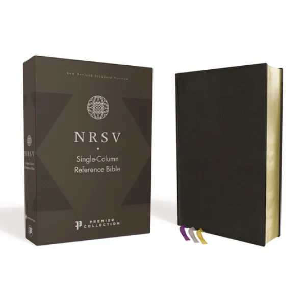 Nrsv Single-Column Reference Bible Premium Leather Goatskin Black Premier Collection Comfort P... Leather, Zondervan