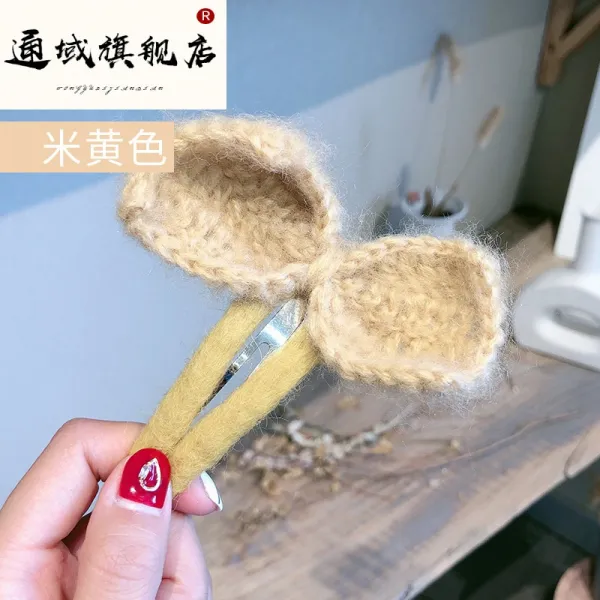 피씨영 리본 머리집게 집게핀 허풍 털똑딱핀 앞머리 클립 머리핀 소녀 큐트 집게 헤어액세서리