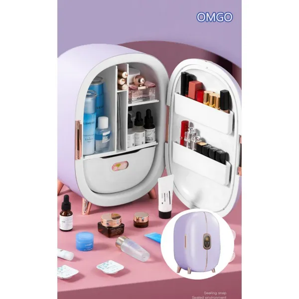 OMGO 핑크 걸리시 화장품 냉장고요 10L 무소음BPR-10W 유럽명품을 수입하다, Pink_분홍색(내:샴페인)