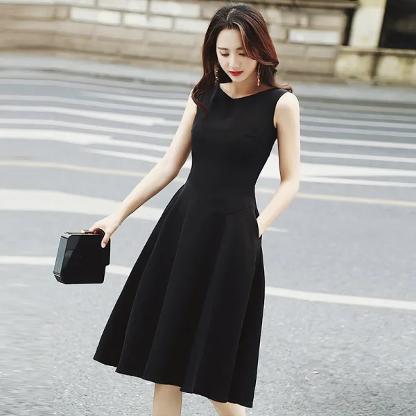 해외구매대행 민소매 블랙 플래어 원피스