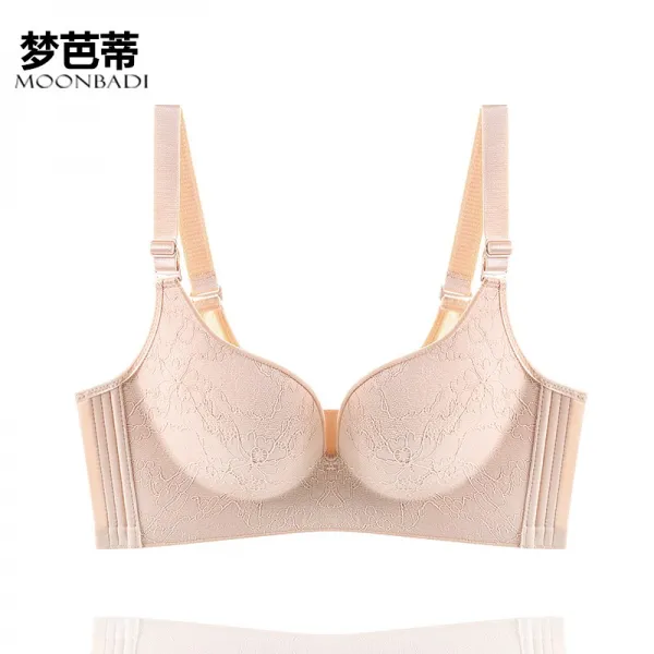 몽바티 속옷 여성 컴포트 노와이어 헴라인 얇은 브래지어 대흉 보여 쇼트 경박함 화가 나서 사랑하트 컵