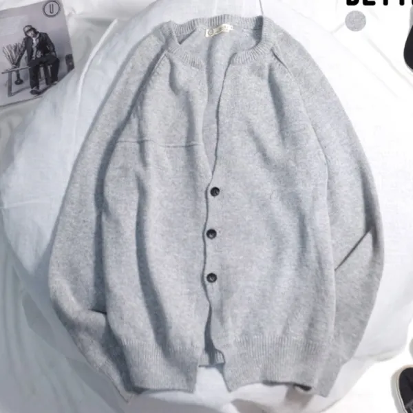 플랜글로벌 남성 솔리드 루즈핏 가디건cth