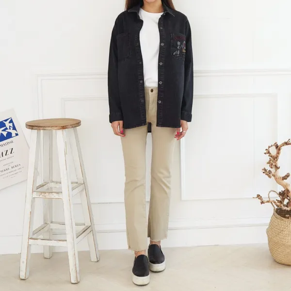 Rpt초이스굿 청남방 패션마켓3 포켓남방 흑청남방 블랙데님남방 여성의류 둔툐 레이스쉬폰블라우스 5op1k9533hk3dd 블라우스셔츠