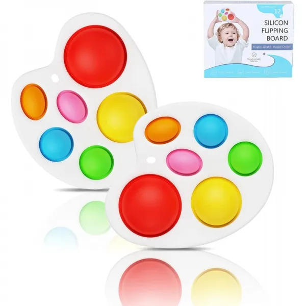 간단한 보조개 장난감 안절부절못 완구 실리콘 플립보드 완구 조기 교육 완구 유아 장난감 어린이용 스트레스 완화 손 완, 1, 단일옵션