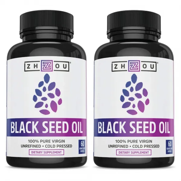 Zhou Nutrition (2병) 조뉴트리션 흑종초 블랙커민 씨드 오일 650mg 60캡슐, 1mg, 2개